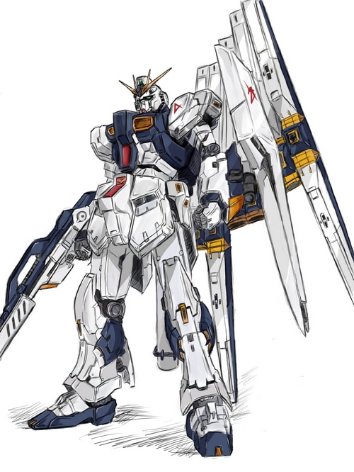 RX-93 v Gundam Mobile Suit Fan Art