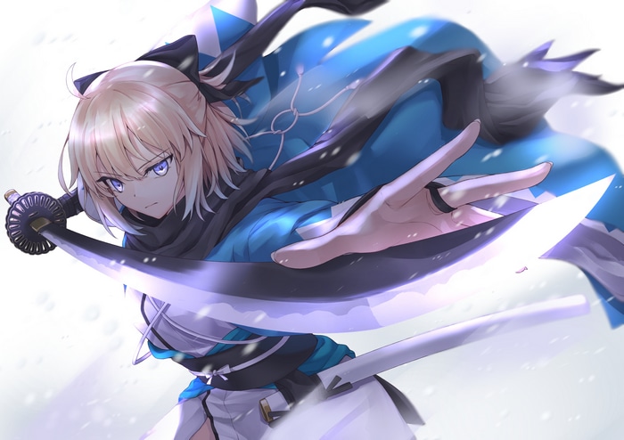 4K Okita Souji with Katana in Japanese Clothes
