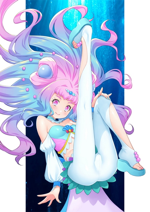 Pretty Cure character with pink and blue hair