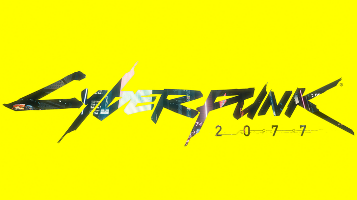 Cyberpunk 2077 logo on yellow background