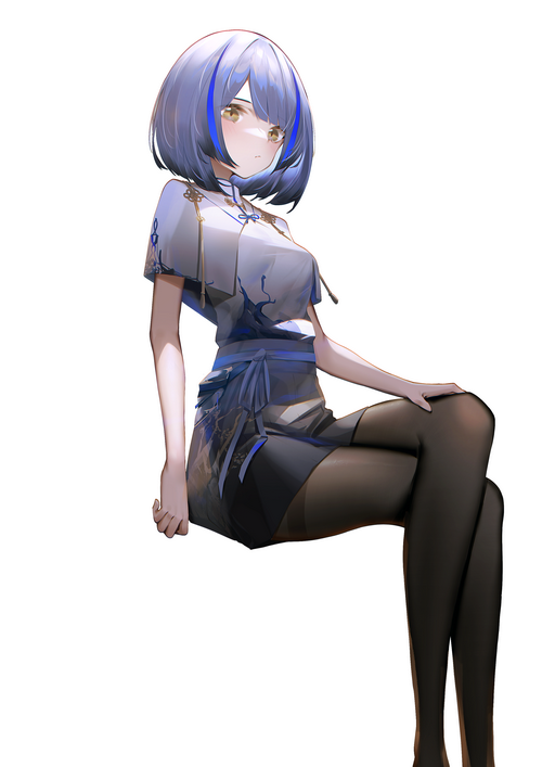 Azur Lane Gascogne wearing a dress and pantyhose