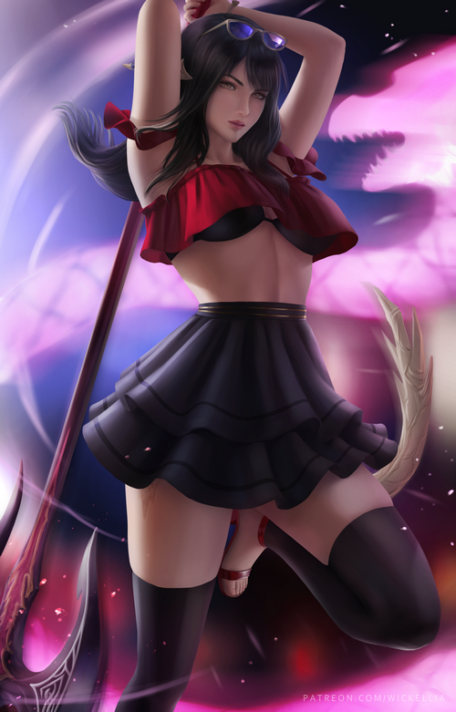 Final Fantasy XIV Au Ra with Scythe Fan Art