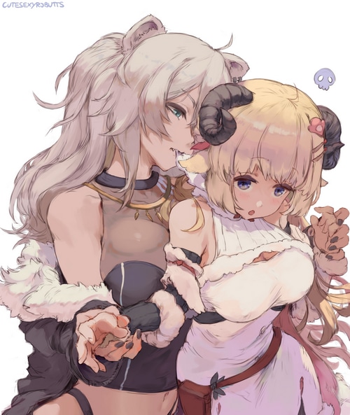 Tsunomaki Watame and Shishiro Botan