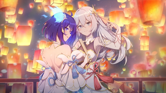 4K fantasy art of two women with lanterns
