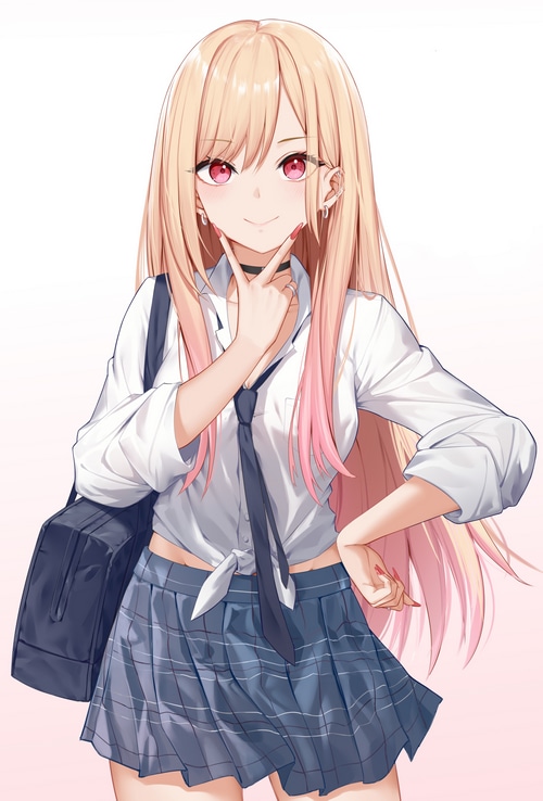 Kitagawa Marin Smiling in School Uniform