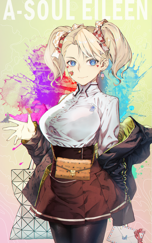 A-SOUL Eileen anime girl with pigtails and blue eyes