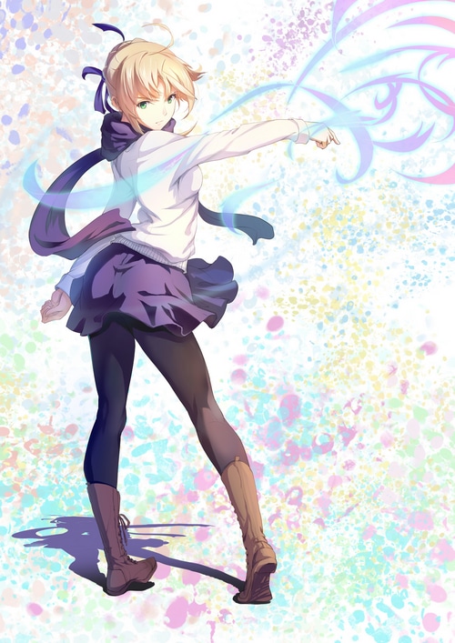 Saber Artoria Pendragon casting magic