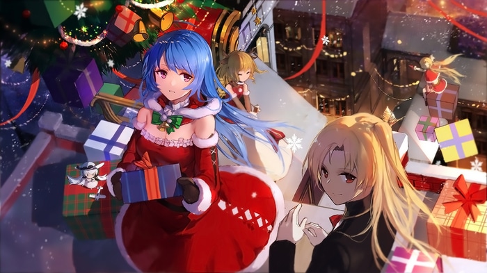 Azur Lane Illustrious, Cleveland, and Eldridge in Christmas Outfits