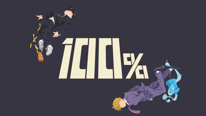 Mob Psycho 100 anime characters with logo
