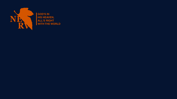 NERV logo with quote from Neon Genesis Evangelion