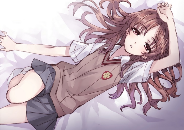 Shirai Kuroko from To Aru Kagaku no Railgun lying down