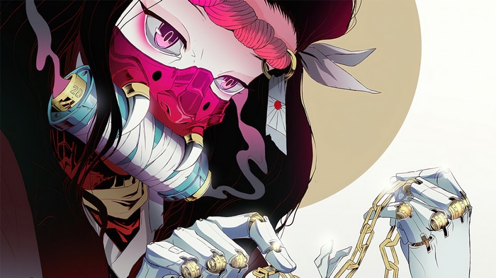 4K Kamado Nezuko Oni Mask Cyborg