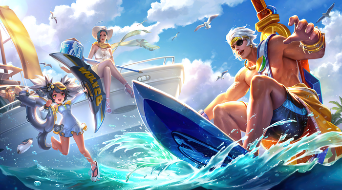 Mobile Legends Summer Characters on a Yacht