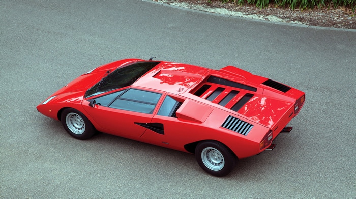 Red Lamborghini Countach on a Road