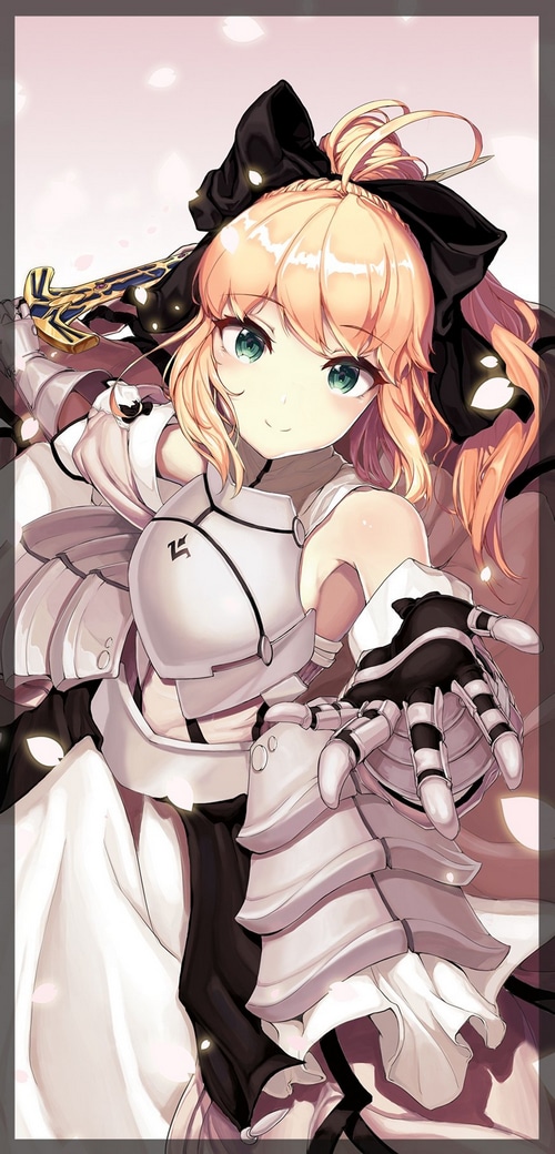 Saber Lily from Fate/Grand Order with a sword