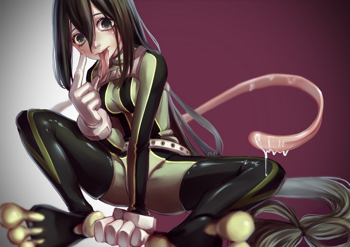 Tsuyu Asui with tongue out from Boku no Hero Academia