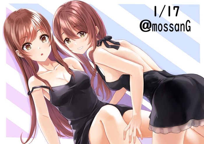 Oosaki Amana and Oosaki Tenka in black dresses