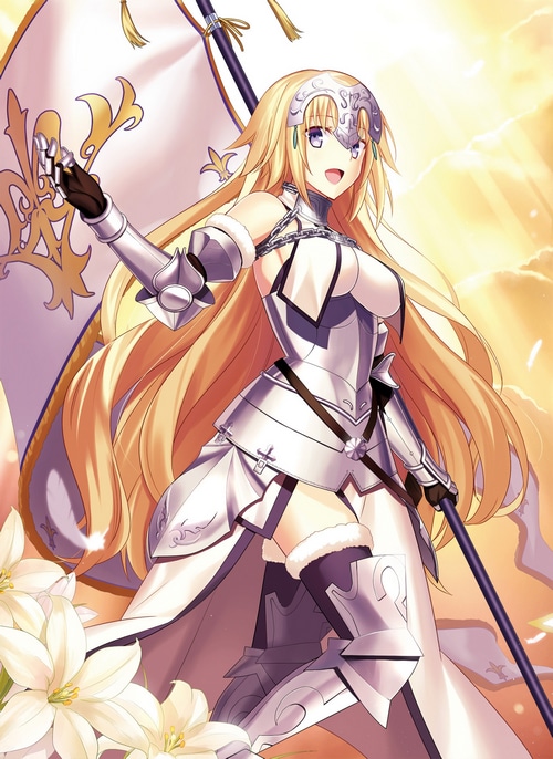 Jeanne d'Arc from Fate/Apocrypha holding a flag