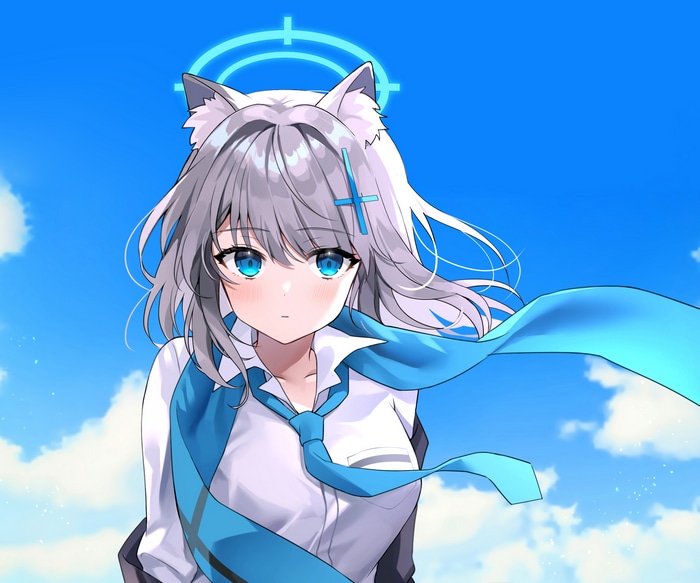 Shiroko from Blue Archive with Halo and Scarf