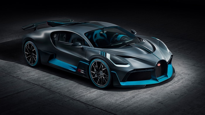 Bugatti Divo hypercar in dark setting
