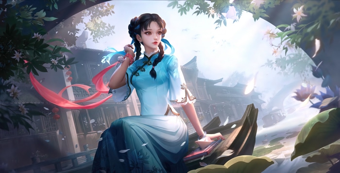 4K Honor of Kings: A Woman in a Blue Dress