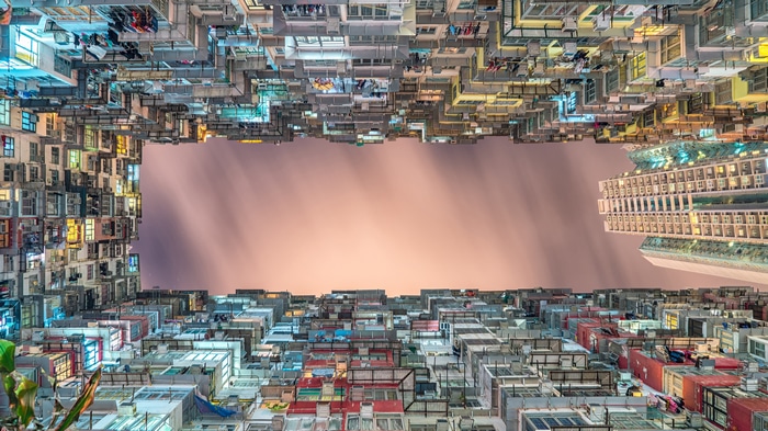 4K Hong Kong Apartments Long Exposure Looking Up