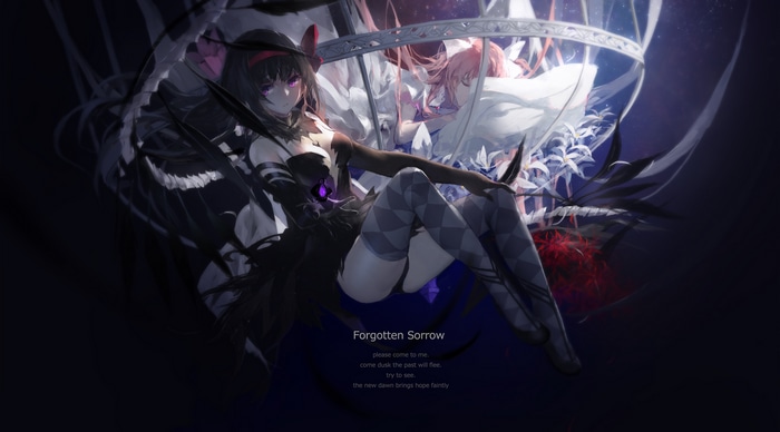 Homura Akemi and Madoka Kaname in Forgotten Sorrow