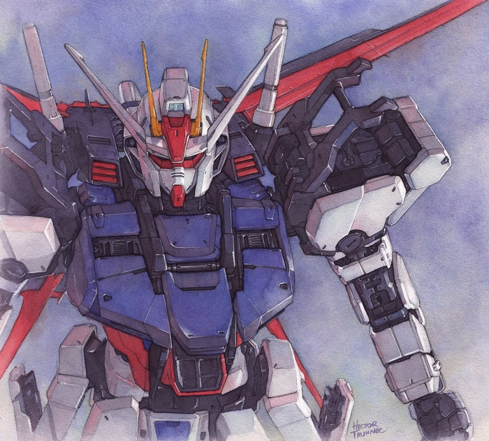 Aile Strike Gundam artwork by Hector Trunner