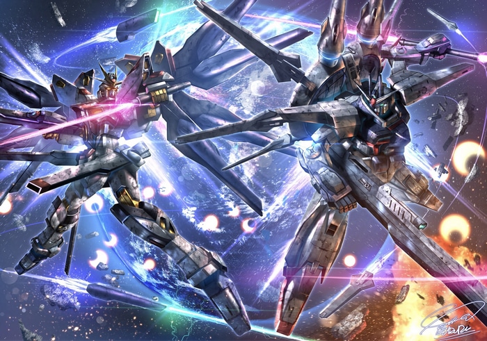 Mobile Suit Gundam SEED Destiny, mecha fight, Strike Freedom Gundam ...