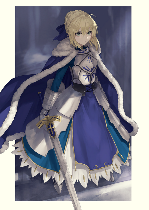 Artoria Pendragon with Excalibur from Fate Series