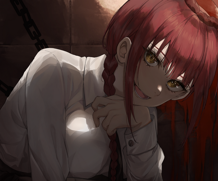 Makima from Chainsaw Man with yellow eyes