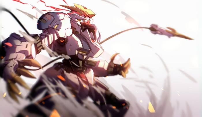 Gundam Barbatos Lupus Rex in action