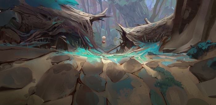 4K ArtStation forest with hot air balloons