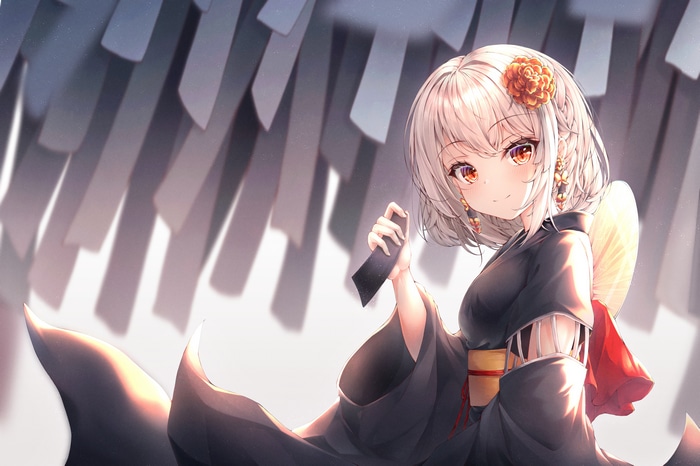 Azur Lane Sirius in a black kimono