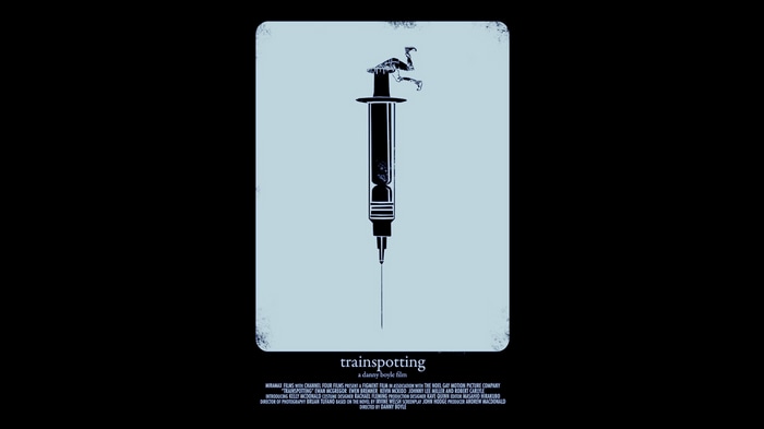 Trainspotting movie poster with syringe