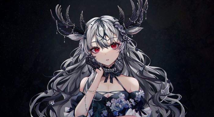 Original Character with Antlers and Red Eyes