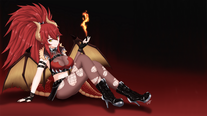 Zentreya the dragon girl with fire