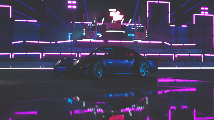 Porsche 959 in Forza Horizon 5 at night
