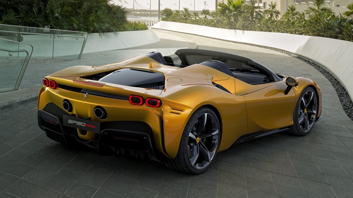 Ferrari SF90 Stradale convertible in yellow