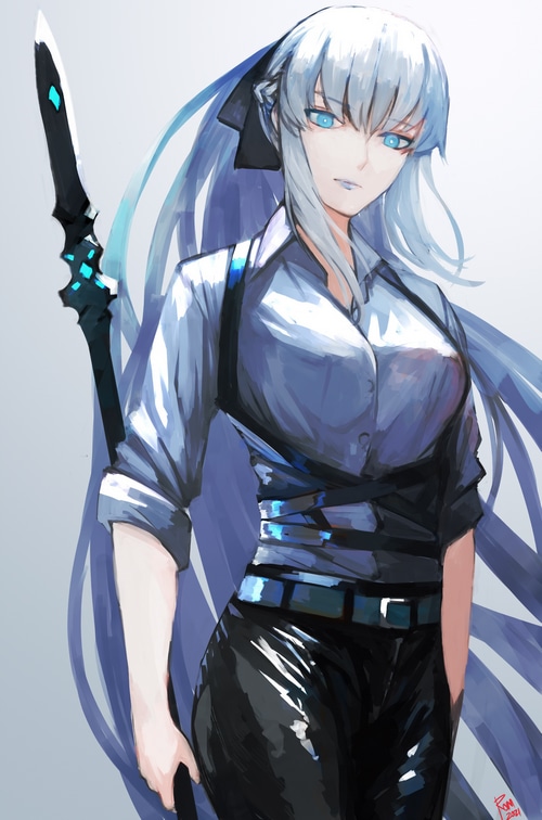 Morgan le Fay from Fate/Grand Order with a spear