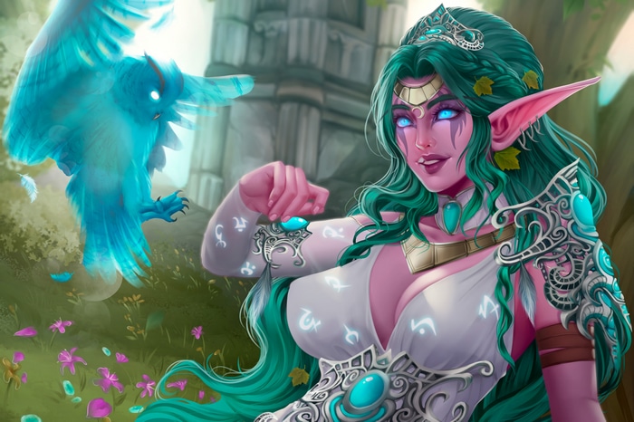 Tyrande Whisperwind with a spectral owl