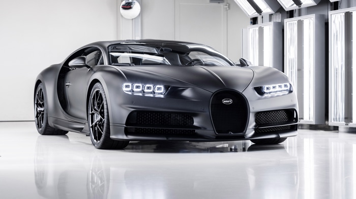 Bugatti Chiron sports car in a studio
