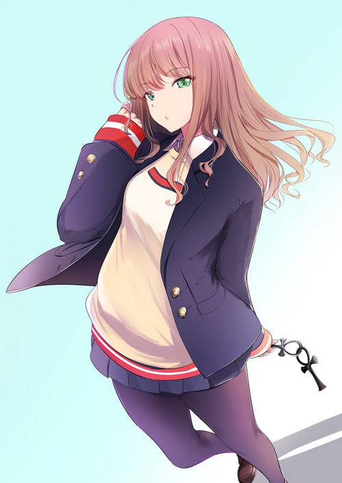 Minami Yume from SSSS.Dynazenon in school uniform
