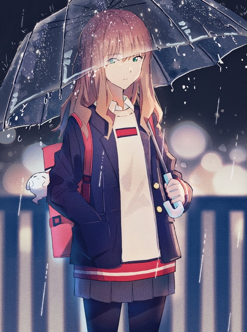 Minami Yume from SSSS.Dynazenon with an umbrella
