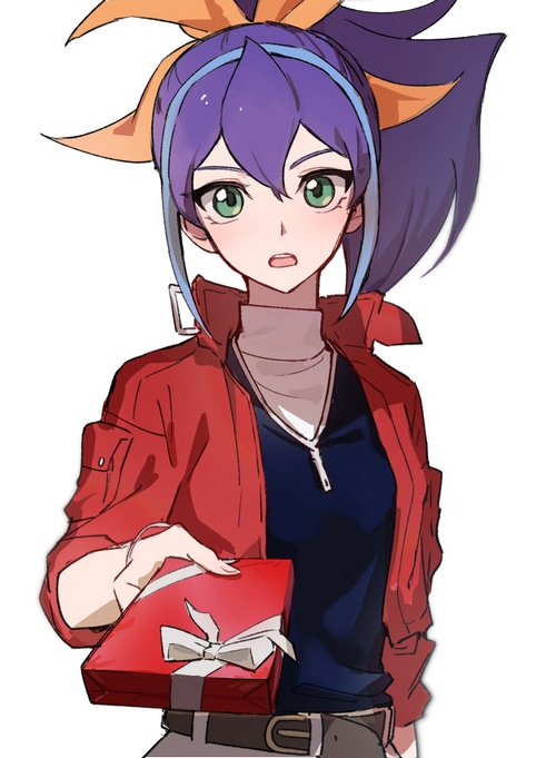 Serena from Yu-Gi-Oh! ARC-V holding a gift