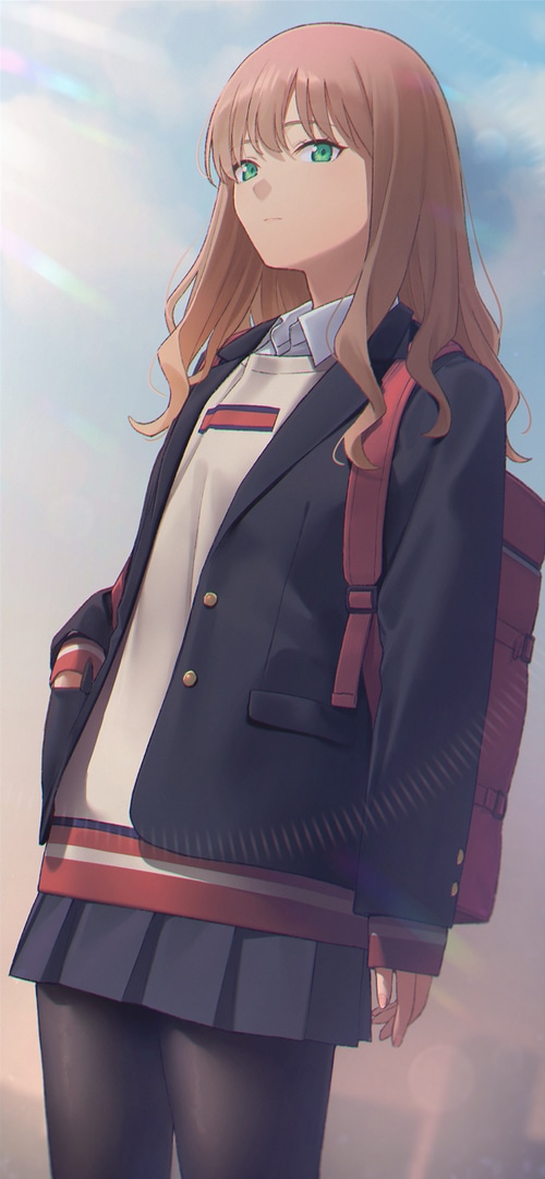 Minami Yume from SSSS.Dynazenon in school uniform