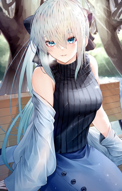 Morgan le Fay from Fate/Grand Order with ponytail