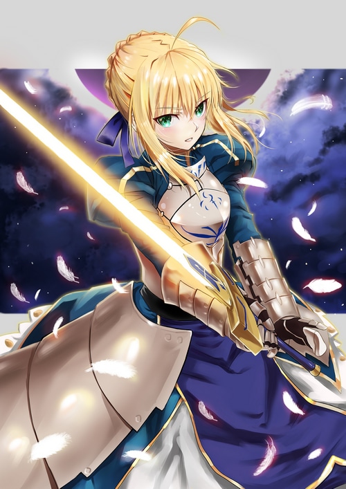 Artoria Pendragon with Excalibur from Fate/Stay Night