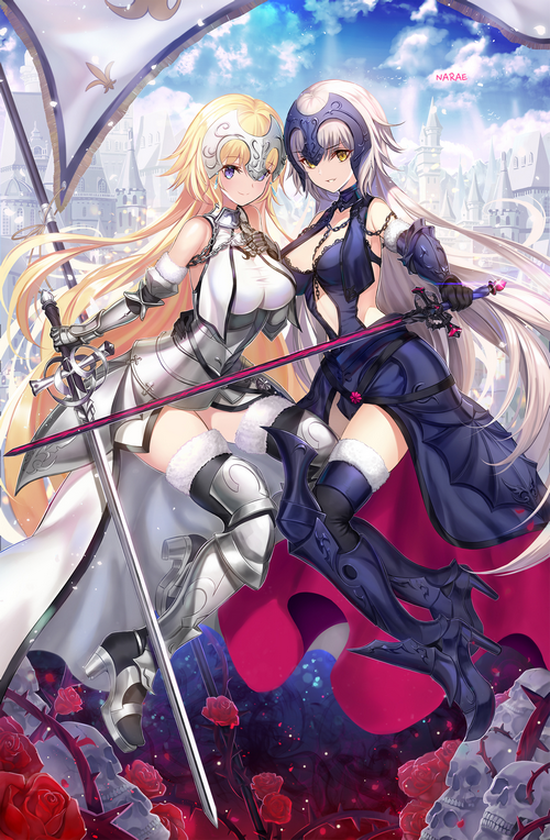 Jeanne d'Arc and Avenger Jeanne from Fate series