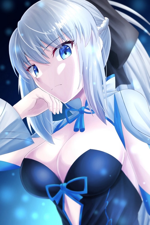 Morgan le Fay from Fate/Grand Order with white hair